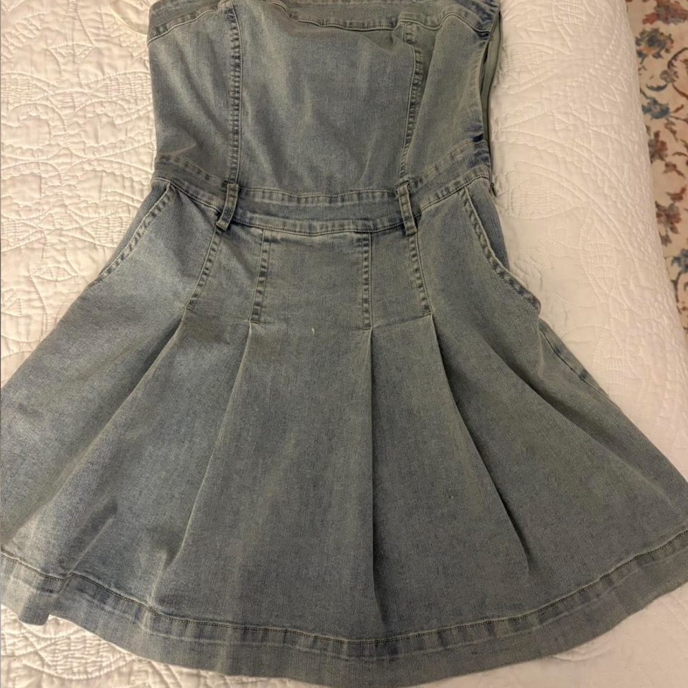 Mustard Seed Light Blue Zippered Dress